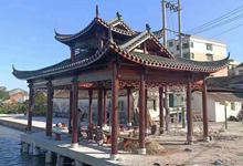 戶外木結(jié)構(gòu)長廊涼亭價格，古建涼亭廠家聯(lián)系方式